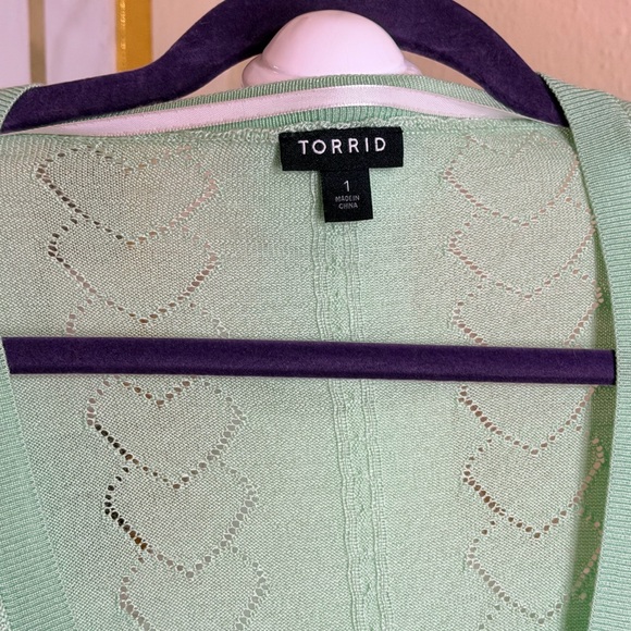 Torrid Light Green Women's Cardigan - Picture 2 of 2